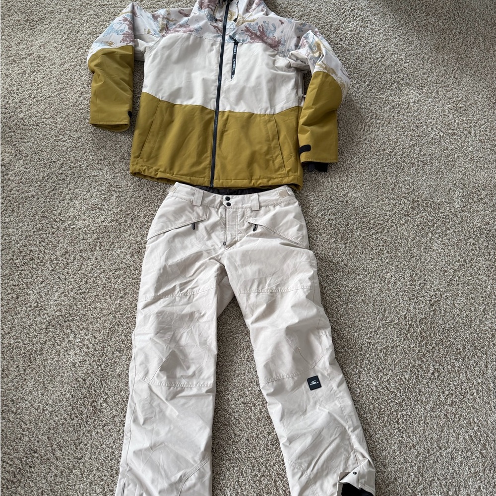 O'Neill Mustard and Cream Ski Jacket
